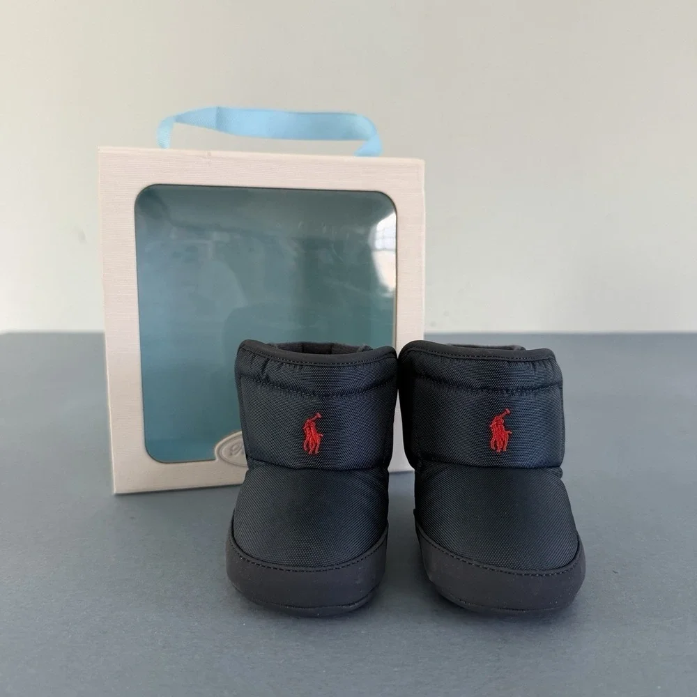 NWT Ralph Lauren Hamilten II EZ Navy‎ Blue Baby Pre-Walker Boots (3-6 Months)